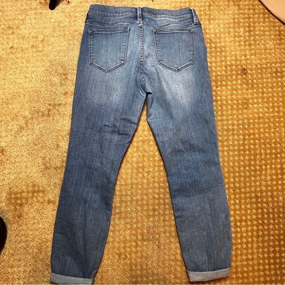 J. Crew Toothpick Skinny Jeans Women's 30 Blue Denim Low Rise Distressed Patches - Picture 10 of 11